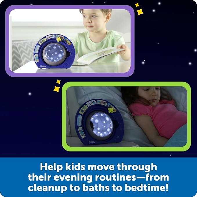 Learning Resources Bedtime Routines - Visual Timer for Kids, Night Light, Time Management Tools for Daily Organization, Count Down Clock, Homeschool Supplies