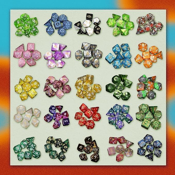 1985 Games Mystery Dice, DND Dice Set of 7 Polyhedral Dice, Wide Range of Patterns, Gaming Dice, Suitable for Role Playing, Table Games (Mystery Pack of 1)