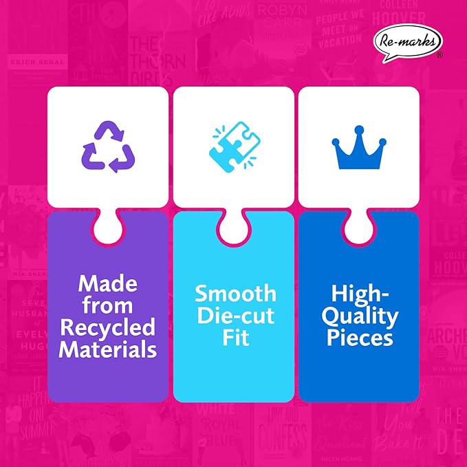 Re-marks Romance Novels Collage Puzzle, 1,000-Piece Literary Jigsaw Puzzle for All Ages