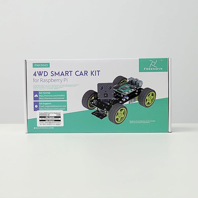 Freenove Mecanum Wheel Car Kit for Raspberry Pi 5 4 B 3 B+ Zero 2 W, Face Tracking, Line Tracking, Light Tracing, Obstacle Avoidance, App Control, Camera, Servo (Raspberry Pi NOT Included)