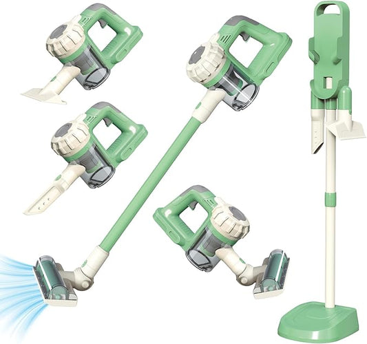 3-in-1 Kids Vacuum That Really Works – Working Toddler Vacuum Cleaner with Real Suction, Montessori Pretend Play Cleaning Toy Gift Set for Boys and Girls Ages 3+