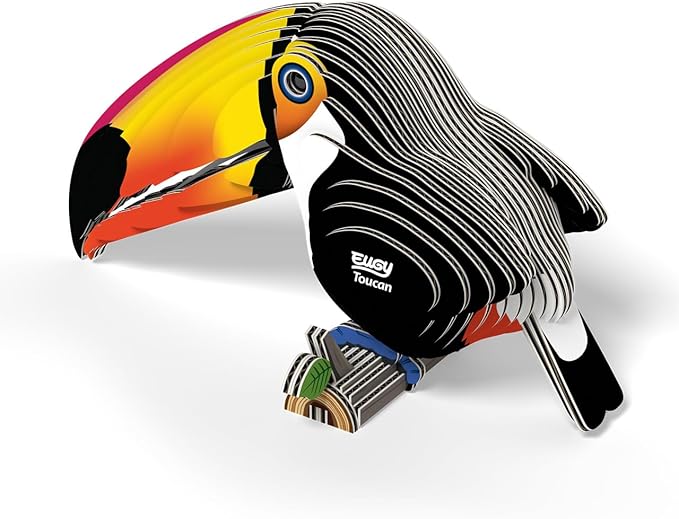 Eugy Toucan 3D Puzzle - 34 Piece Eco-Friendly Educational Toy Puzzle for Boys, Girls & Kids Ages 6+