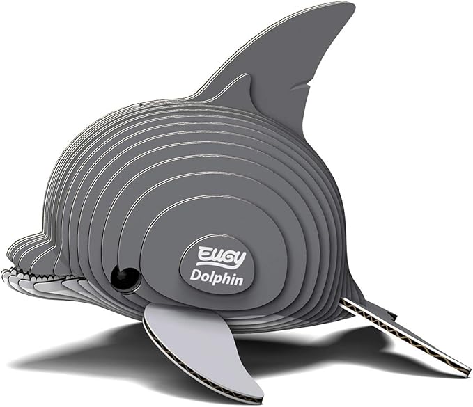 Eugy Dolphin 3D Puzzle, 25 Piece Eco-Friendly Educational Toy Puzzles for Boys, Girls & Kids Ages 6+