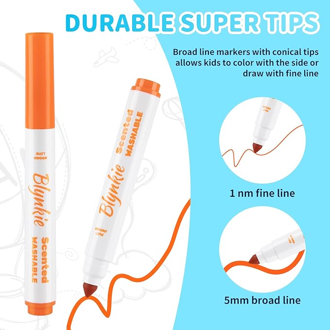 240 Count Scented Washable Markers - 12 Colors 20 Each with Super Tip & Sweet Scents, Non-Toxic Bulk Pack for Classroom, Kids Art, School Supplies, Teachers & DIY Projects