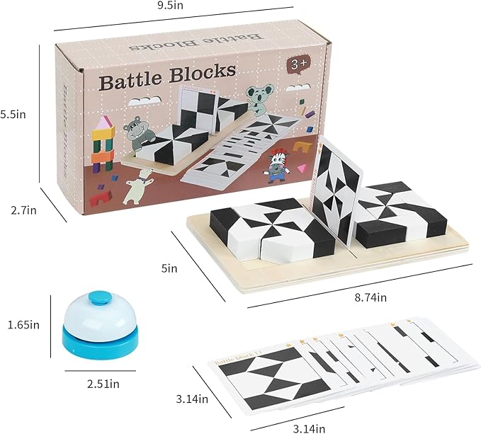 Brain Teaser Puzzles, Wooden Blocks Logic Game with 80 Challenges for Kids, Teens & Adults - IQ Test Mind Puzzle Toys, Perfect Birthday Gifts & Stocking Stuffers for Boys & Girls