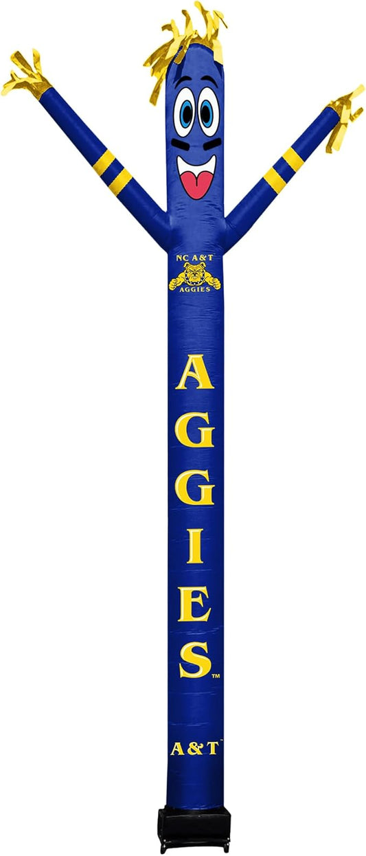 NCAA North Carolina A&T Aggies Football Wacky Waving Inflatable Tube Guy with LED Lights & Built-in Blower - 6" x 36" x 96" Inflatable Tube Man Crazy Sports Fan Outdoor Party Decoration