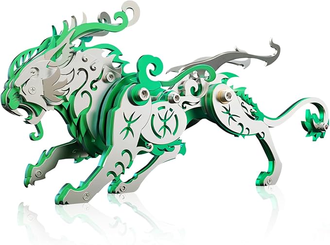 3D Metal Puzzles,3D Metal Puzzle for Adults,Mechanical Model Kit Green Bi an,Steel 3D Puzzles Stainless Steel Ornaments for Adults Home Decor Art Craft Gifts Toys.