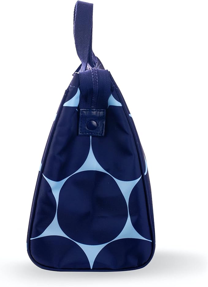 Kate Spade New York, Portable Soft Cooler Lunch Bag with Silver Insulated Interior Lining and Storage Pocket, Joy Dot