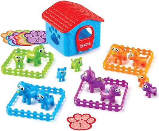 Learning Resources Sort-'Em-Up Pups, Sorting & Matching, 28 Pieces Ages 3+