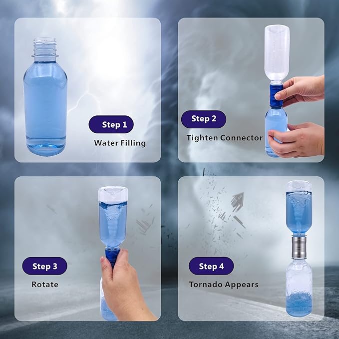 Tornado Maker, Weather Toys, Ultra-Light Aluminum Connecting Tube, Including 2 Empty Bottles, Watertight Tornado Toy, Suitable for Kids' Science Experiments (Red)