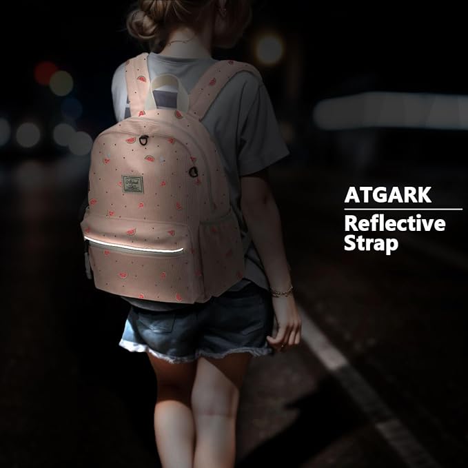 Corduroy Kids Backpack for Girls 6-10: Girls Backpacks for Elementary Kindergarten 15” H Fit Folder