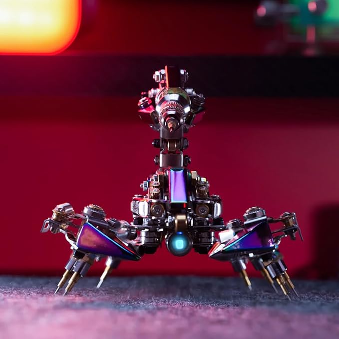 Mostarle Cyberpunk Rage Scorpion 3D Metal Puzzle, DIY Sci-Fi Model with with Glowing LED Core, Magnetic Assembly, Creative Gift & Futuristic Home Décor for Adults & Teens