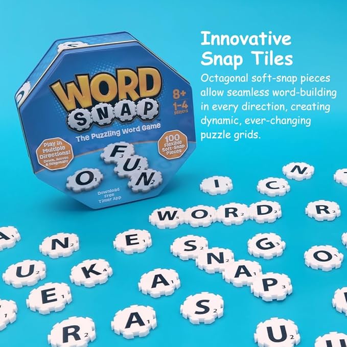 Word Strategy Game, Word Puzzle for Adults, Family, and Kids, Fun Game for Ages 8+, Travel Size, 1-4 Players