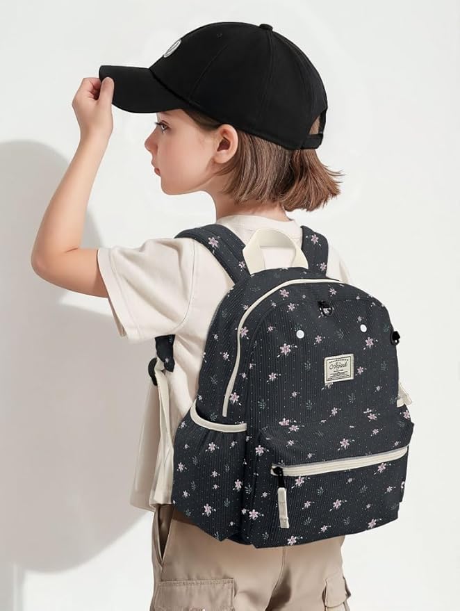 Corduroy Toddler Backpack for Boys 2-5: Preschool Backpack for Boys Girls - Cute Kids Backpack for Boys 13.5" H Fit Folder