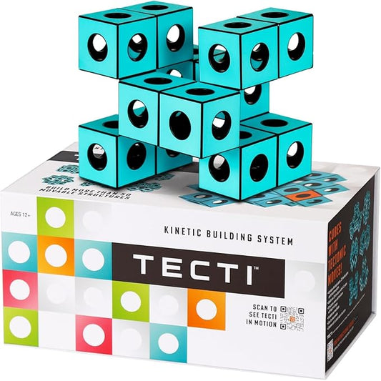 Kinetic Building System - Cubes with Seismic Moves - Consists of 3-Dimensional Interconnected Cubes - Build Over 50 Dynamic Structures - by Fun in Motion Toys