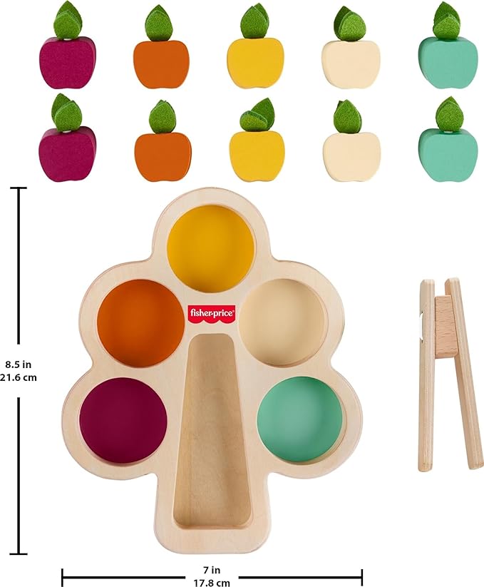 Fisher-Price Wood Montessori Toy Sorting Tree, American Montessori Society Seal of Excellence, Wooden Learning Activity Puzzle & Expert Play Tips for Preschool Kids Ages 3+ Years (Amazon Exclusive)