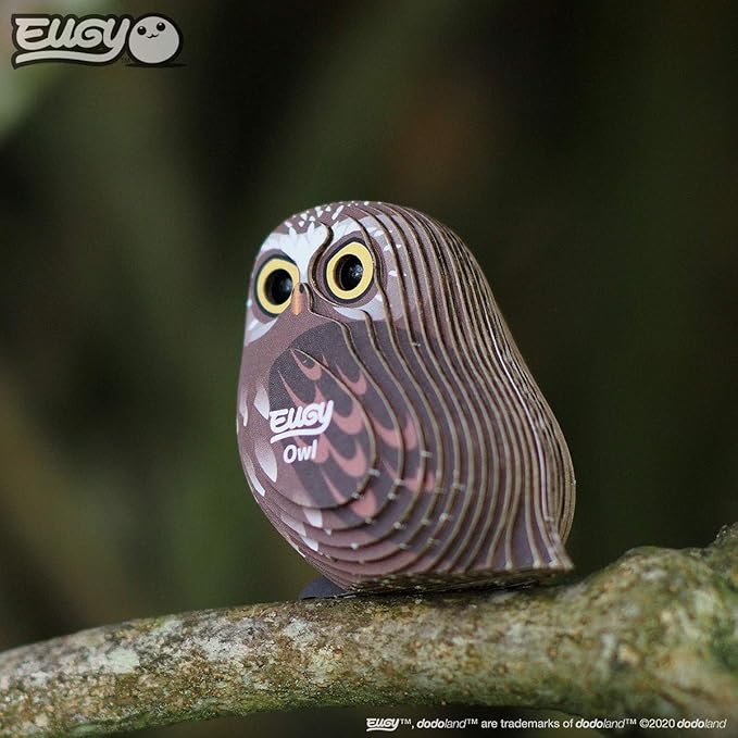 Eugy Owl 3D Puzzle, 24 Piece Eco-Friendly Educational Toy Puzzles for Boys, Girls & Kids Ages 6+