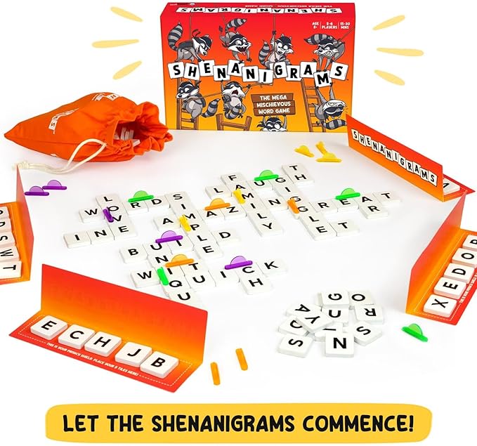 Shenanigrams! – The Mega-Mischievous Word Game! A Super Fun & Fast Family Party Game for Kids, Teens & Adults - Great for Travel, Couples & Family Board Games Night