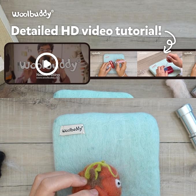 Woolbuddy Needle Felting Kit, Pumpkin Monster Craft for Beginner Adults, Includes Supplies and Instructions, Creative Design for Unique DIY Projects