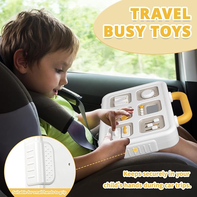 Baby Busy Board Cube, Toys for Boy Girl, Montessori Travel Toys for Toddlers, Learning Fine Motor Skills| Birthday Gifts for Infant Boys Girls