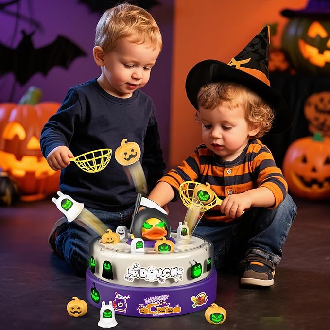 B.Duck Halloween Games for Kids 4-6, Bounce and Catch Duck Toys for Toddlers 3-5, Family Halloween Party Board Game, Indoor Halloween Party Favors Gifts for Boys Girls 5-7