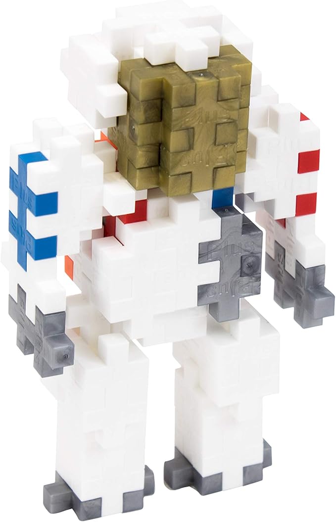 PLUS PLUS 3D Puzzle Stem Figure Building Block Kit, Science Toy for Kids, 70 Interlocking Pieces - Astronaut Apollo 11 Space Mini Maker Tube