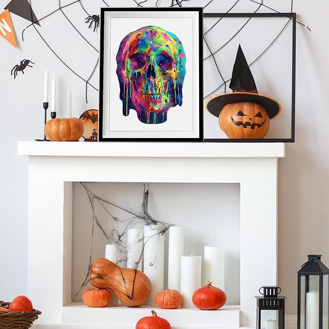 Ruikiyart Wooden Puzzles for Adults, 5MM 200 Pieces Skull Wooden Jigsaw Puzzle, Skeleton Puzzle Unique Shape Pieces Great Gift for Kids and Adults on Birthday, Halloween（8.6"x12.4"）