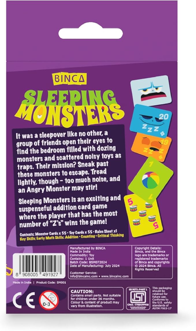 Card Game - Sleeping Monsters, Sneakiest Strategy & Suspense Game for Kids, Teens & Adults, Fun for Family Game Night, Educational & Travel Gifts for Ages 5 & Up, 2-5 Players