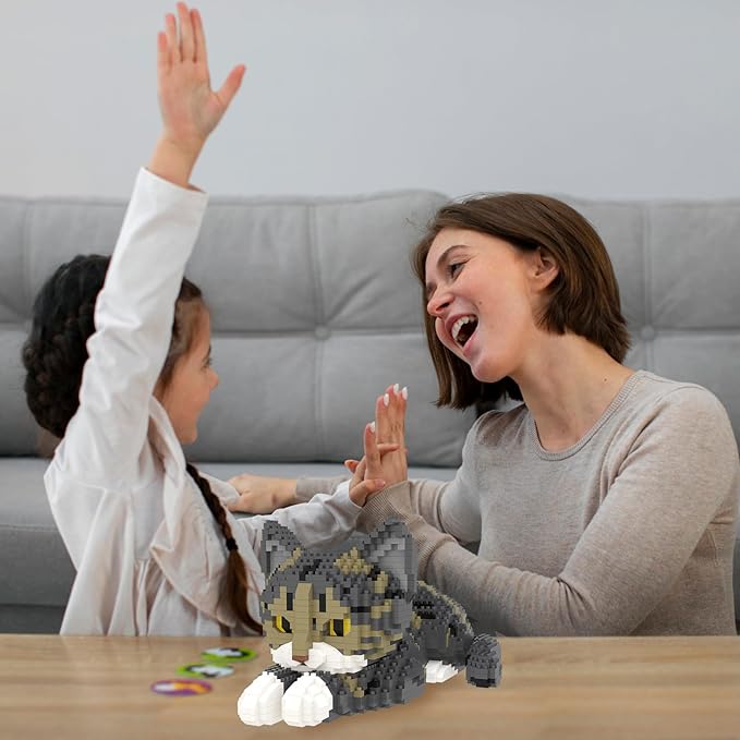 Larcele Micro Building Blocks Set, DIY Mini Building Toy Bricks for Age Over 12 Years, 1552 Pieces KLJM-05 (Chinese Li Hua Cat)