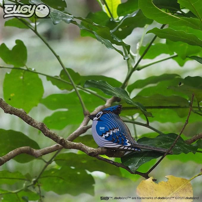 Eugy Blue Jay 3D Puzzle, 26 Piece Eco-Friendly Educational Toy Puzzles for Boys, Girls & Kids Ages 6+