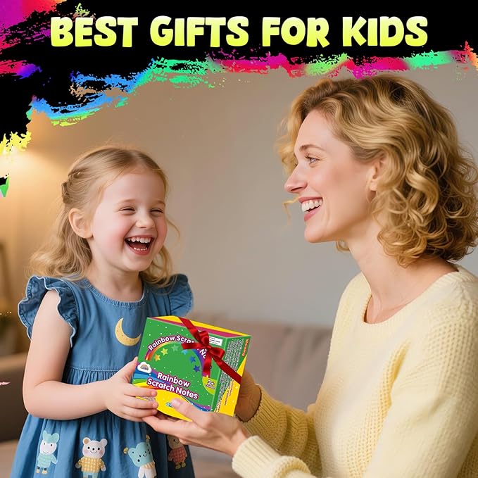 ZMLM 165 Rainbow Scratch Paper Art Crafts Mini Notes Kids Gifts 4 5 6 7 8 9 10 Years Old Girls Boys Students Teens Classroom Prizes School Supplies Birthday Party Travel Toy Activity