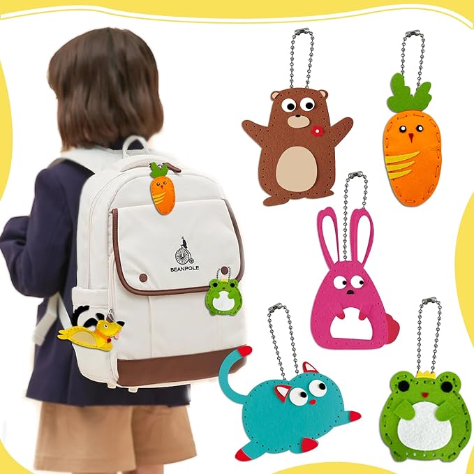 LURVUO DIY Doll Sewing Toys, Animal Sewing Kit for Kids Beginner Arts & Crafts Felt Sewing Craft Kits Educational Toys Sewing Kit for Kids Boys Girls Childrens DIY Crafting and Sewing