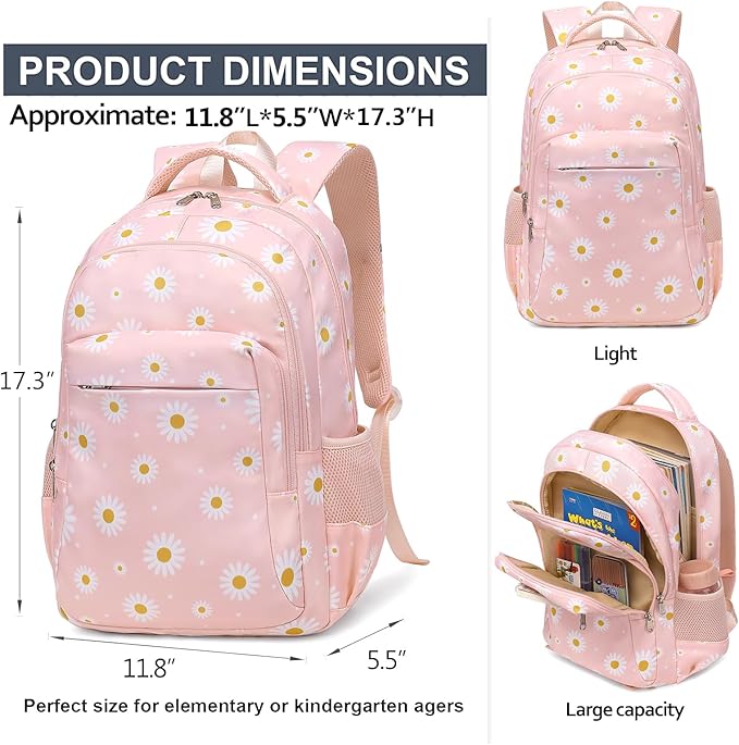 LEDAOU School Backpack Teen Kids Boys Girls Backpacks Teens Bookbag Casual Daypack School Bag