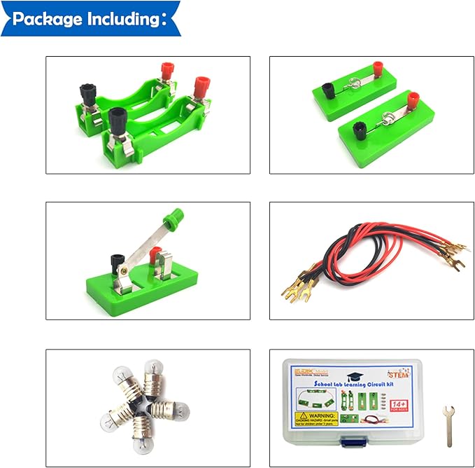 EUDAX Physics Science Lab Learning Circuit kit,Electricity Experiment Set,Building Circuits for Student Junior Senior High School Students (Basic kit)