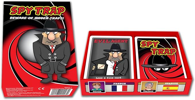 Spy Alley Board Game Bundled with Spy Trap Card Game - Family Friendly Strategy Games.