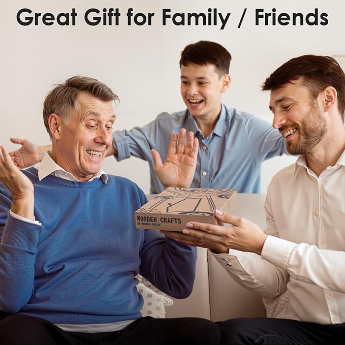 3D Wooden Puzzles for Adults, Wood Crafts Model Building Kits Toys, Brain Teaser Wooden Puzzles Gifts for Adults & Teen (Belhaven Star)