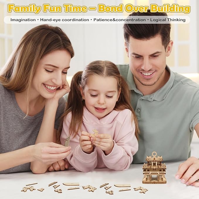 3D Wooden Puzzle for Adults - Chinese Architecture Building Kit (86PCS Cloud Tower), DIY Model Kit, Cool Desk Decor, No Glue Needed Gift for Men & Teens 14+