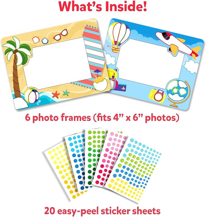 Skillmatics Dot It Sticker Art - Photo Frames, Mess-Free Fun for Kids, 500+ Stickers, Craft Kits, DIY Scrapbooking Activity, Travel Toys, Gifts for Boys & Girls Ages 3, 4, 5, 6, 7