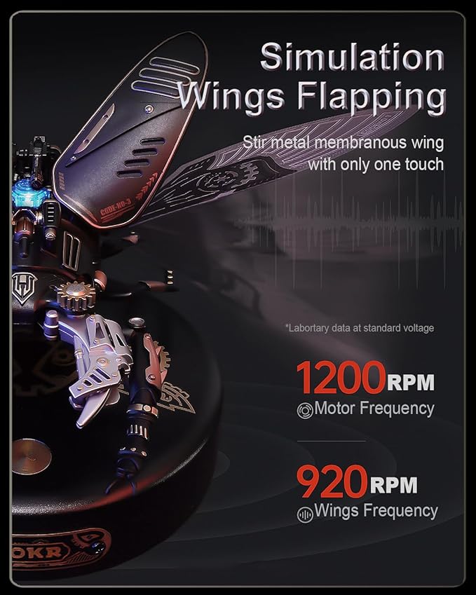 ROKR 3D Puzzles for Adults Electric Insect Metal Model Building Kit Desk Toys Hobby Kit for Adults Gift for Teens (Stag Beetle)