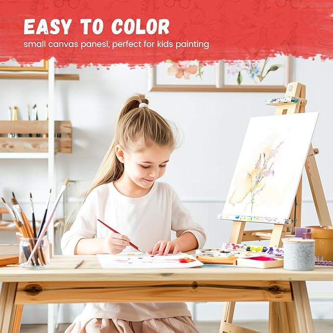 Simetufy 56 Pack Canvas Boards for Painting 5 x 7 inch Bulk, Blank Canvas Panels, Pre-Primed Acid-Free 100% Cotton for Acrylics Oil Watercolor Paints