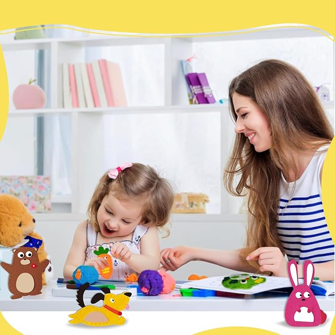 LURVUO DIY Doll Sewing Toys, Animal Sewing Kit for Kids Beginner Arts & Crafts Felt Sewing Craft Kits Educational Toys Sewing Kit for Kids Boys Girls Childrens DIY Crafting and Sewing