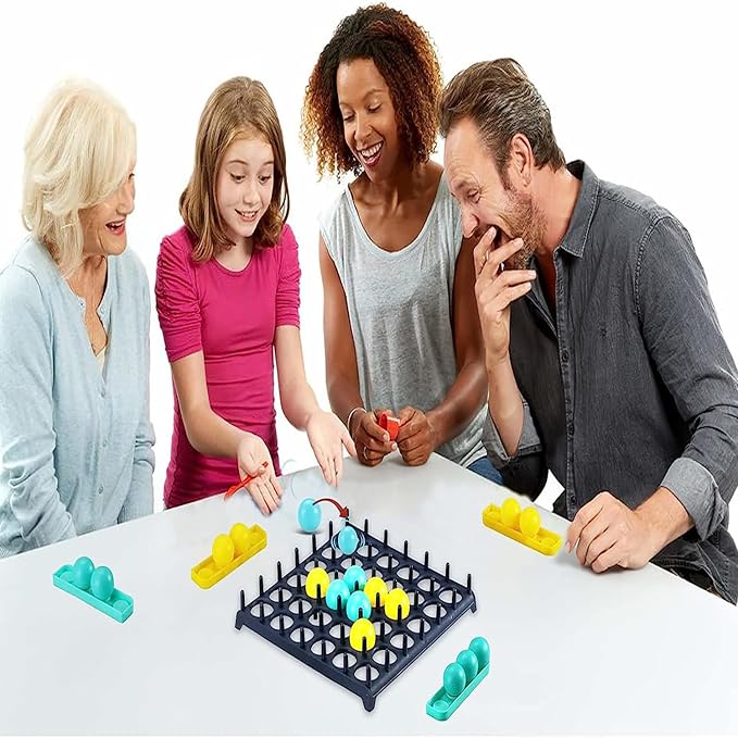 Bounce Ball Parent Child Interactive Party Table Games with 9 Cards with Different Patterns,16 Balls and 1 Game Grid,Kid,Teens and Adults Family Party Game,2-4 Palyers Game