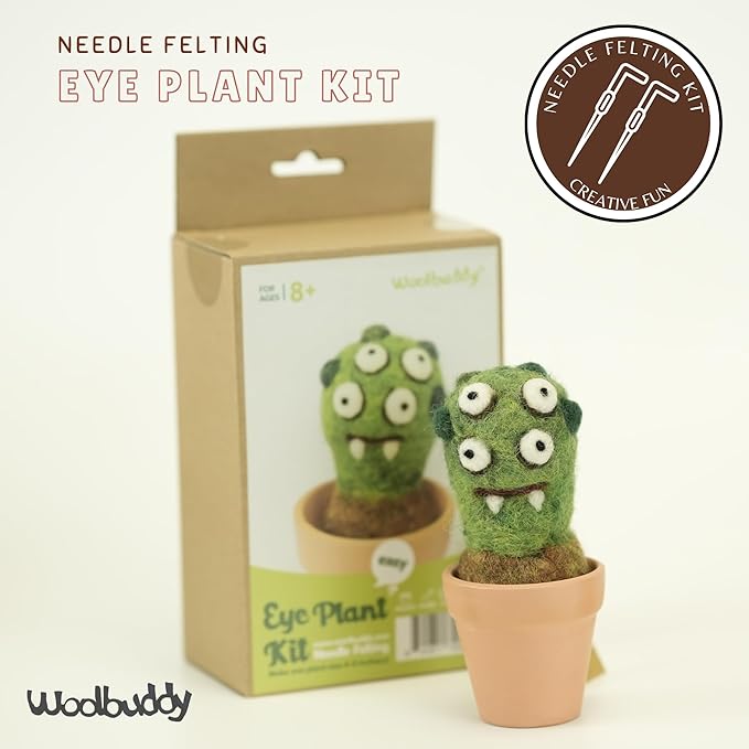 Woolbuddy Needle Felting Kit, Eye Plant Monster Craft for Beginner Adults, Includes Supplies and Instructions, Creative Design for Unique DIY Projects
