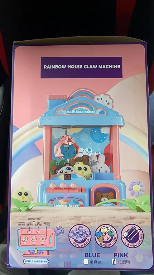 Mini Claw Machine for Kids | Girl Toys for Ages 8-13 Arcade Game Toy Claw Machine Electric Candy Vending Machine Toy with LED Lights & Adjustable Sound, Birthday Gifts for Girls Ages 4+, Pink