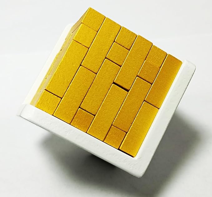 3D Wooden Brain Teaser Puzzle Cube Wooden Puzzles T-Shaped Jigsaw Logic Puzzle Game Puzzles Educational Toy for Kids and Adults (Golden)