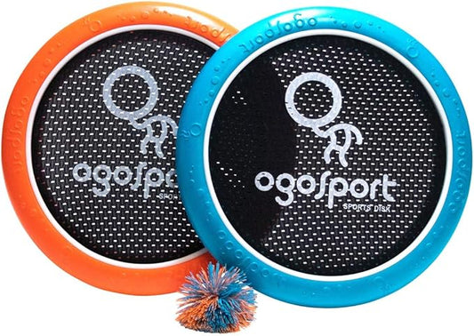OgoDisk Mini Disc Set with OgoSoft Rubber Ball - Outdoor Bouncy Disk Game for Lawn & Pool - Throw, Toss & Catch - Kids & Adults 8+