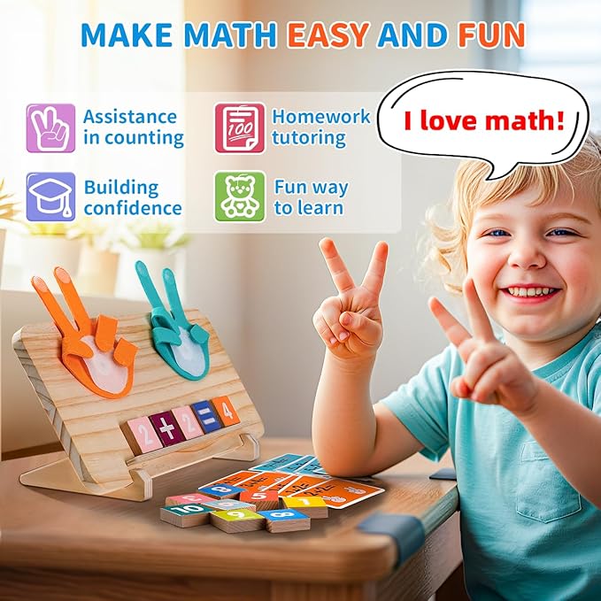 SEPHIX Montessori Math Toys for 3-5 Year Olds – Wooden Preschool Learning Toys with Number Blocks, Sensory Counting Board & Tracing Stylus – Kindergarten Educational Manipulatives Gift for Boys Girls