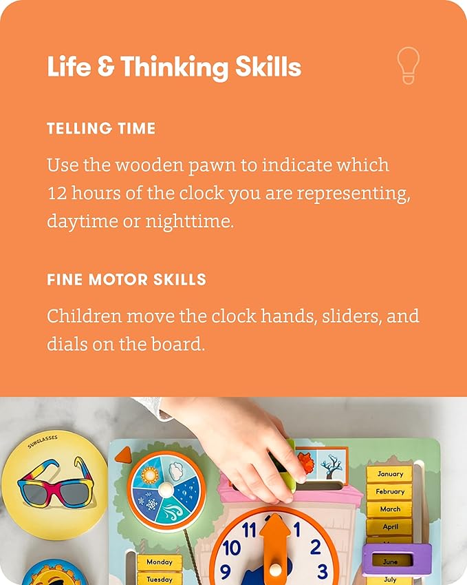 SimplyFun My Fun Day - an Engaging and Educational Activity Board- Learn About The Months, Days, Seasons and Telling Time - 1 to 2 Players - for Kids Ages 3 & Up