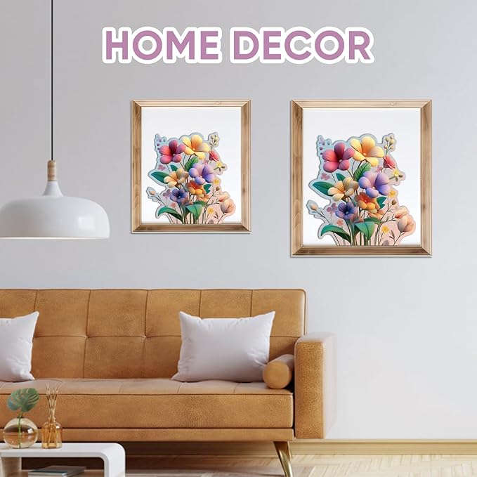 Ruikiyart Wooden Puzzles for Adults, 5MM 500 Pieces Flower Wooden Jigsaw Puzzles, Floral Puzzle Unique Shaped Gifts for Adults and Kids on Thanksgiving, Christmas Family Puzzle Games (16.5"*16.5")