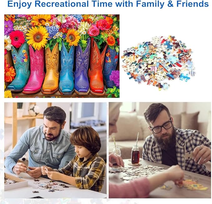 500 Piece Puzzles for Adults Colorful Boots 20.5 x 15 Inch 500 Piece Jigsaw Puzzles for Kids Adults Puzzles 500 Pieces for Adult Holiday Educational Challenge Toy